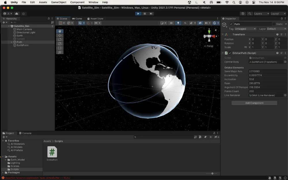 Orbital Physics Simulation (3D)