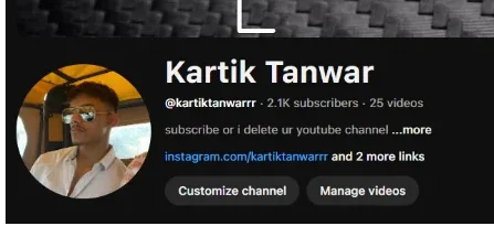 YouTube channel with over 2000 subscribers