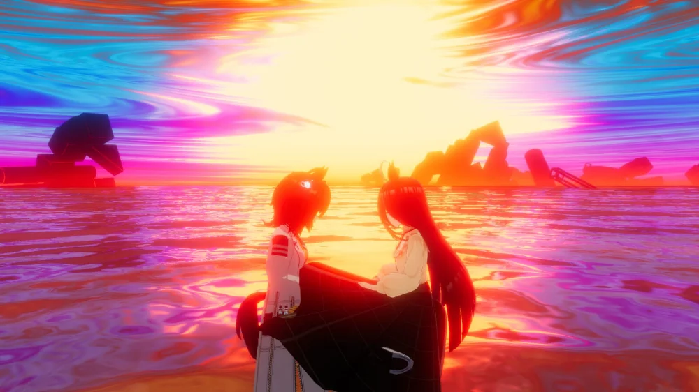 Raíz y yo en VRChat.